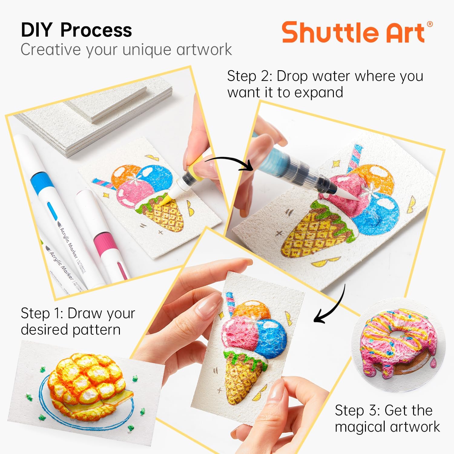 3D Puffy Foam Texture Painting - Woodworking Boards บทวิจารณ์และราคา