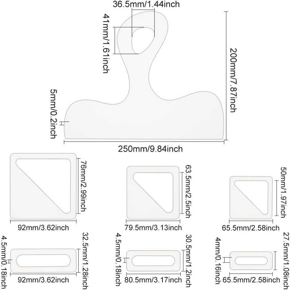 7Pcs Charcuterie Template Acry - Woodworking Boards บทวิจารณ์และราคา