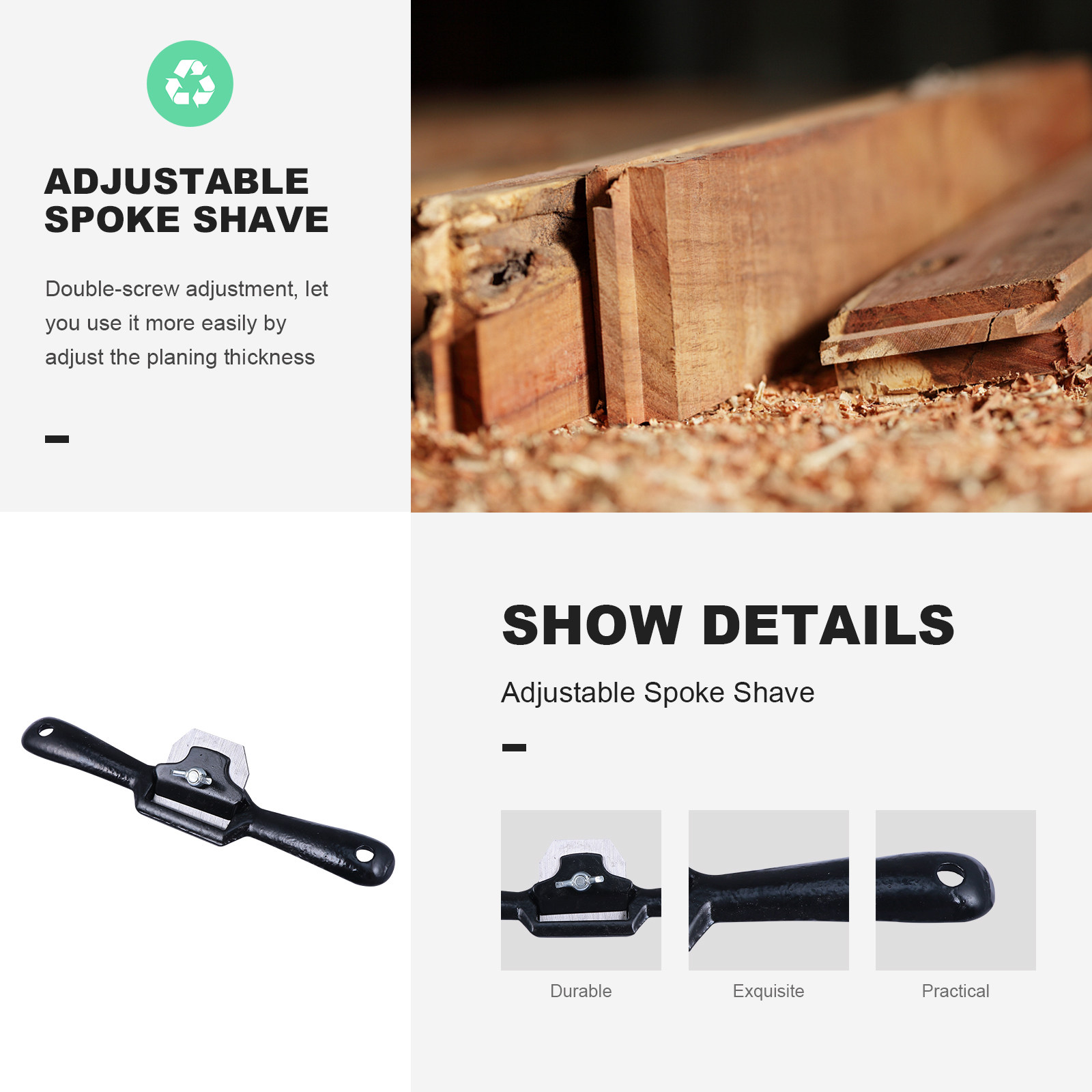 2 Pieces Adjustable Spokeshave - Spokeshave Flat บทวิจารณ์และราคา