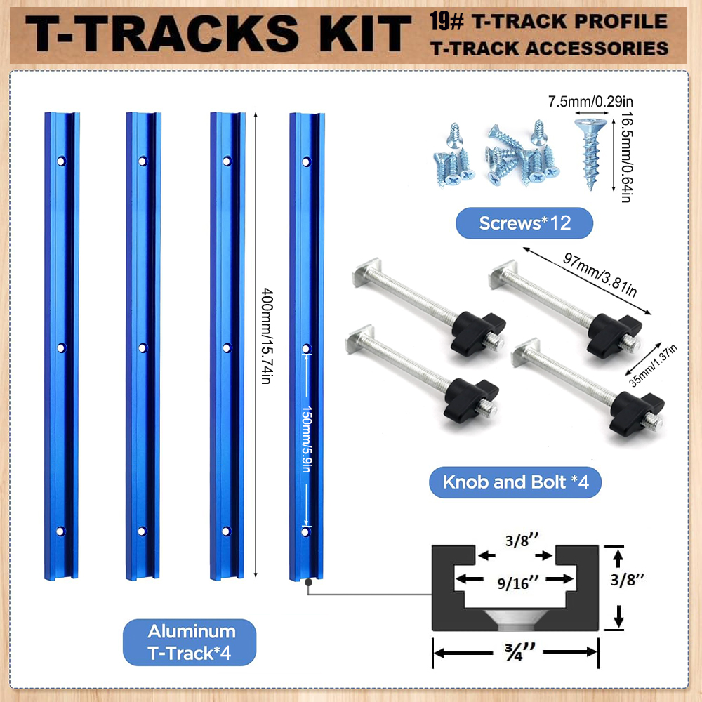 Woodworking 19# T-track Kit an - Woodworking Router บทวิจารณ์และราคา