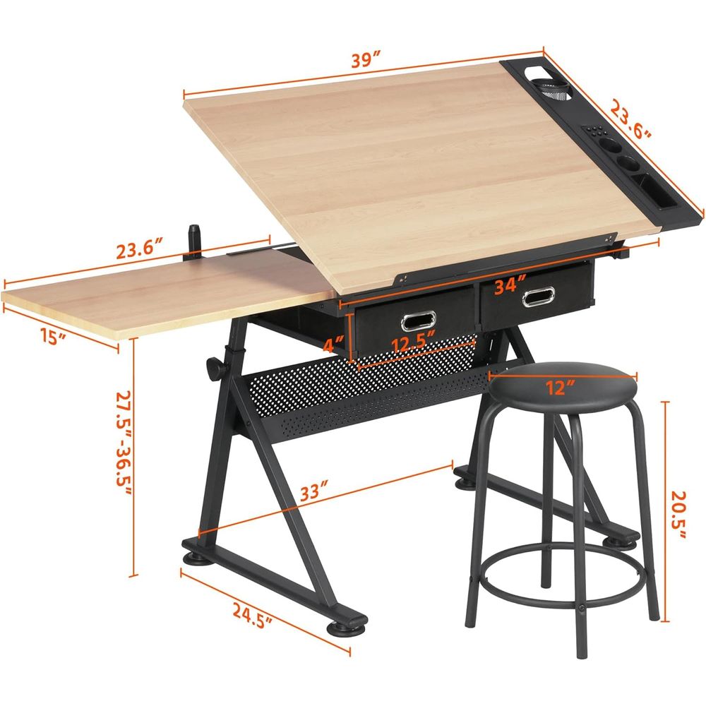 Height Adjustable Drating Tabl - Woodworking Table บทวิจารณ์และราคา