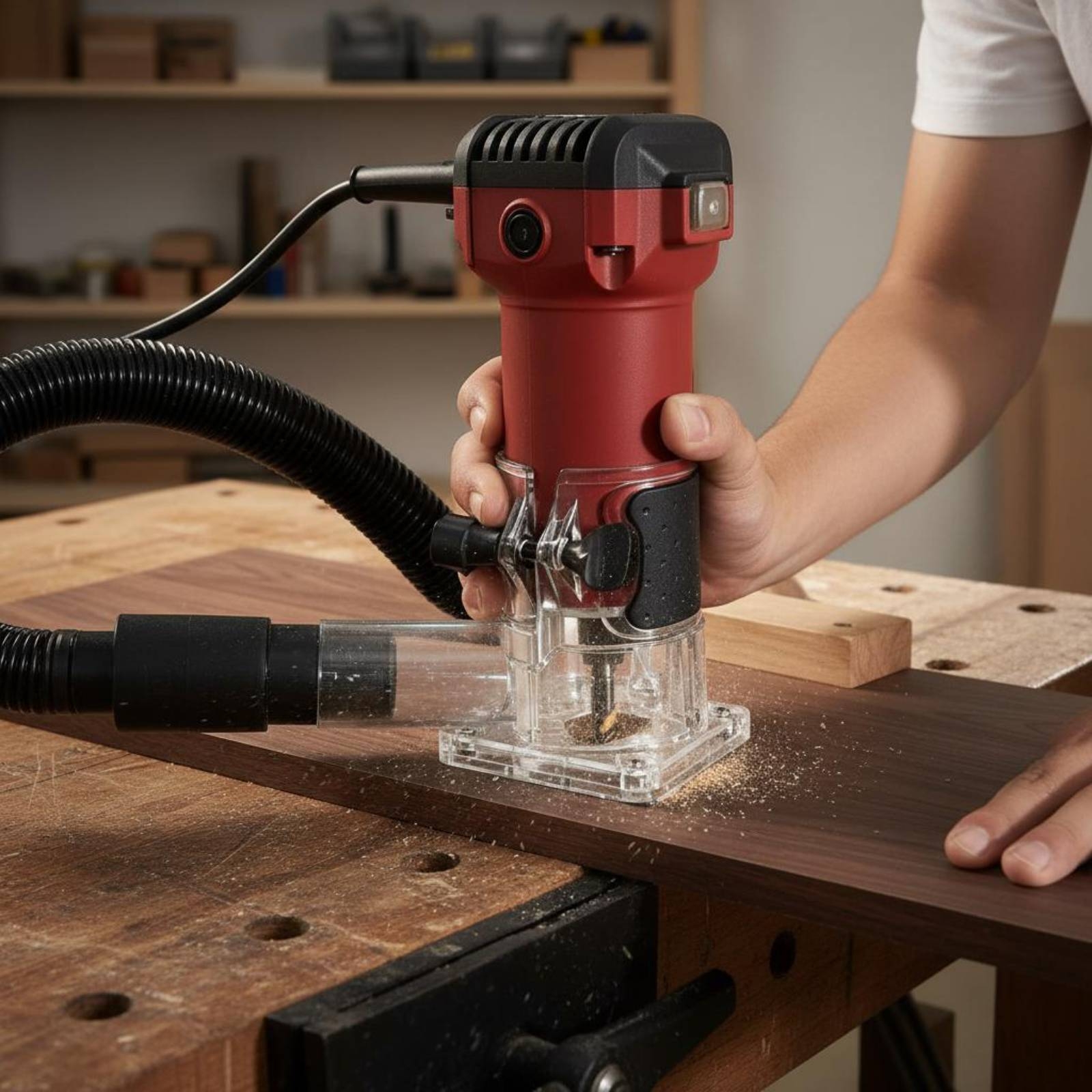 Transparent Router Dust Hood W - Woodworking Router บทวิจารณ์และราคา